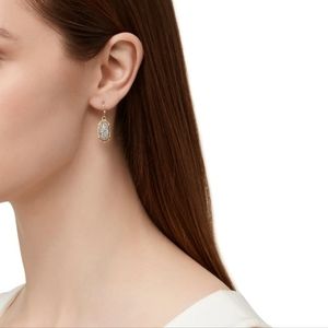 Kendra Scott gold Lee earrings with platinum (premium)stone
